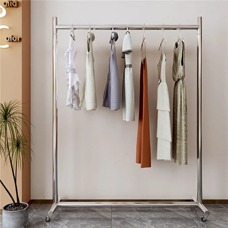 Movable Home Coat Racks Nordic Stainless Steel Rack Clothing Store Display Rack Hanging Clothes Rack Brushed Silver with Wheels
Movable Home Coat Racks Nordic Stainless Steel Rack Clothing Store Display Rack Hanging Clothes Rack Brushed Silver with Wheels
