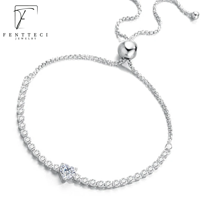 FENTTECI New Heart Shaped Moissanite Diamond Adjustable Bracelet for Women 925 Sterling Silver Anniversary Wedding Fine Jewelry
FENTTECI New Heart Shaped Moissanite Diamond Adjustable Bracelet for Women 925 Sterling Silver Anniversary Wedding Fine Jewelry