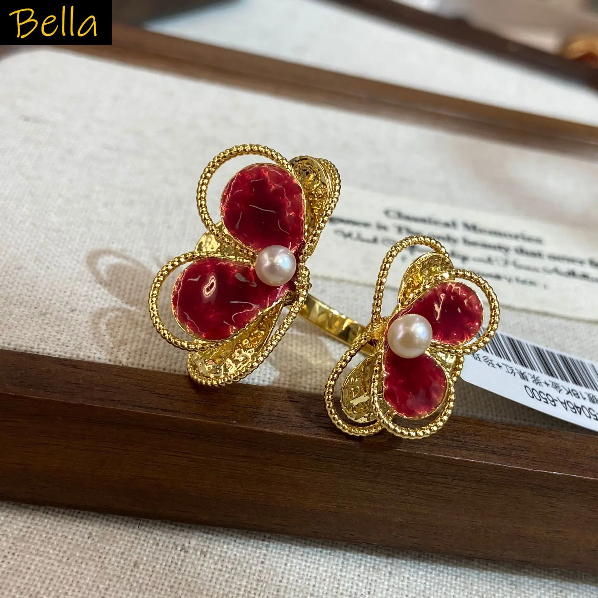 women ring metal gold color red flower cute jewelry
women ring metal gold color red flower cute jewelry