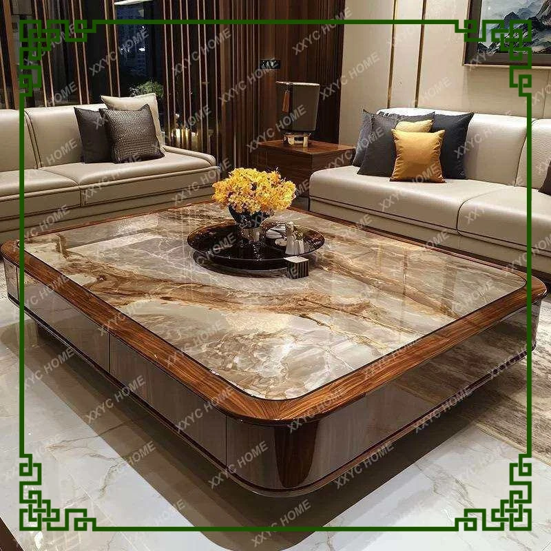 A Modern simple marble coffee table villa large flat floor living room rectangular tea table
A Modern simple marble coffee table villa large flat floor living room rectangular tea table