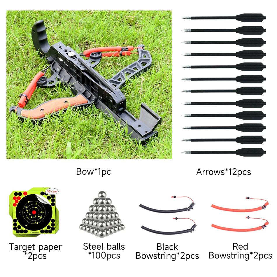 60lbs High Power Shooting Bow and Arrow, Steel Ball/archery Dual-purpose Slingshot, Outdoor Hunting and Shooting Practice Tool
60lbs High Power Shooting Bow and Arrow, Steel Ball/archery Dual-purpose Slingshot, Outdoor Hunting and Shooting Practice Tool