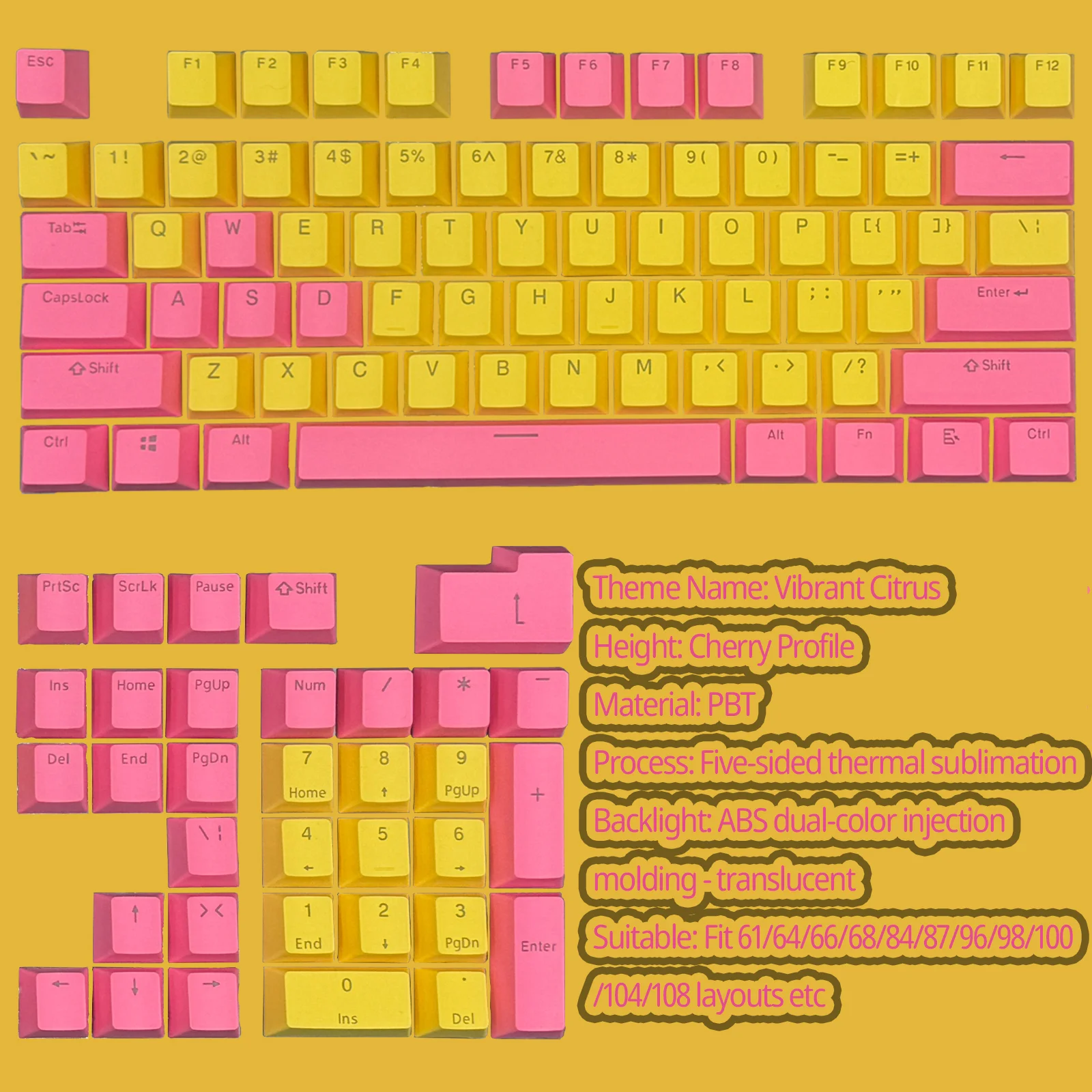 108 Aesthetic PBT Keycaps,Closed-Mouth Character Light Transmission Effect,Ergonomic 100%,75%,65%,60% Fit All Cherry
108 Aesthetic PBT Keycaps,Closed-Mouth Character Light Transmission Effect,Ergonomic 100%,75%,65%,60% Fit All Cherry