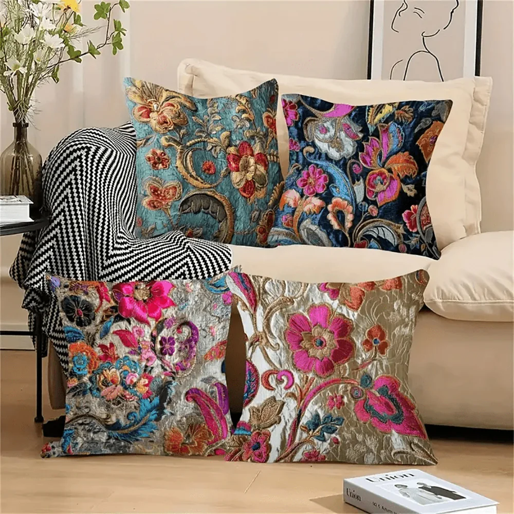 4Pcs Vintage Floral Print Pillow Covers Polyester Cushion Cases for Home Decoration Living Room Bedroom
4Pcs Vintage Floral Print Pillow Covers Polyester Cushion Cases for Home Decoration Living Room Bedroom