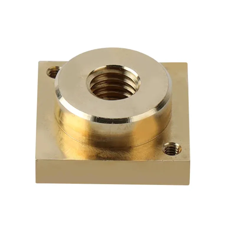 Custom CNC machined brass material precision threaded connection seat Fixed flange nut seat Equipment fixed nut seat
Custom CNC machined brass material precision threaded connection seat Fixed flange nut seat Equipment fixed nut seat