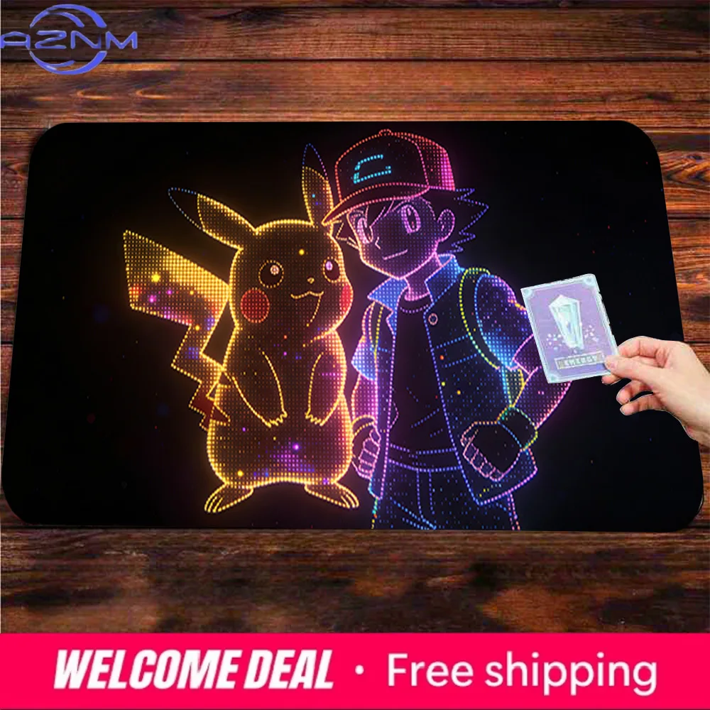 Игровой коврик для мыши Pokemon Ash & Pikachu в неоновом LED-стиле, нескользящий коврик для стола
Игровой коврик для мыши Pokemon Ash & Pikachu в неоновом LED-стиле, нескользящий коврик для стола