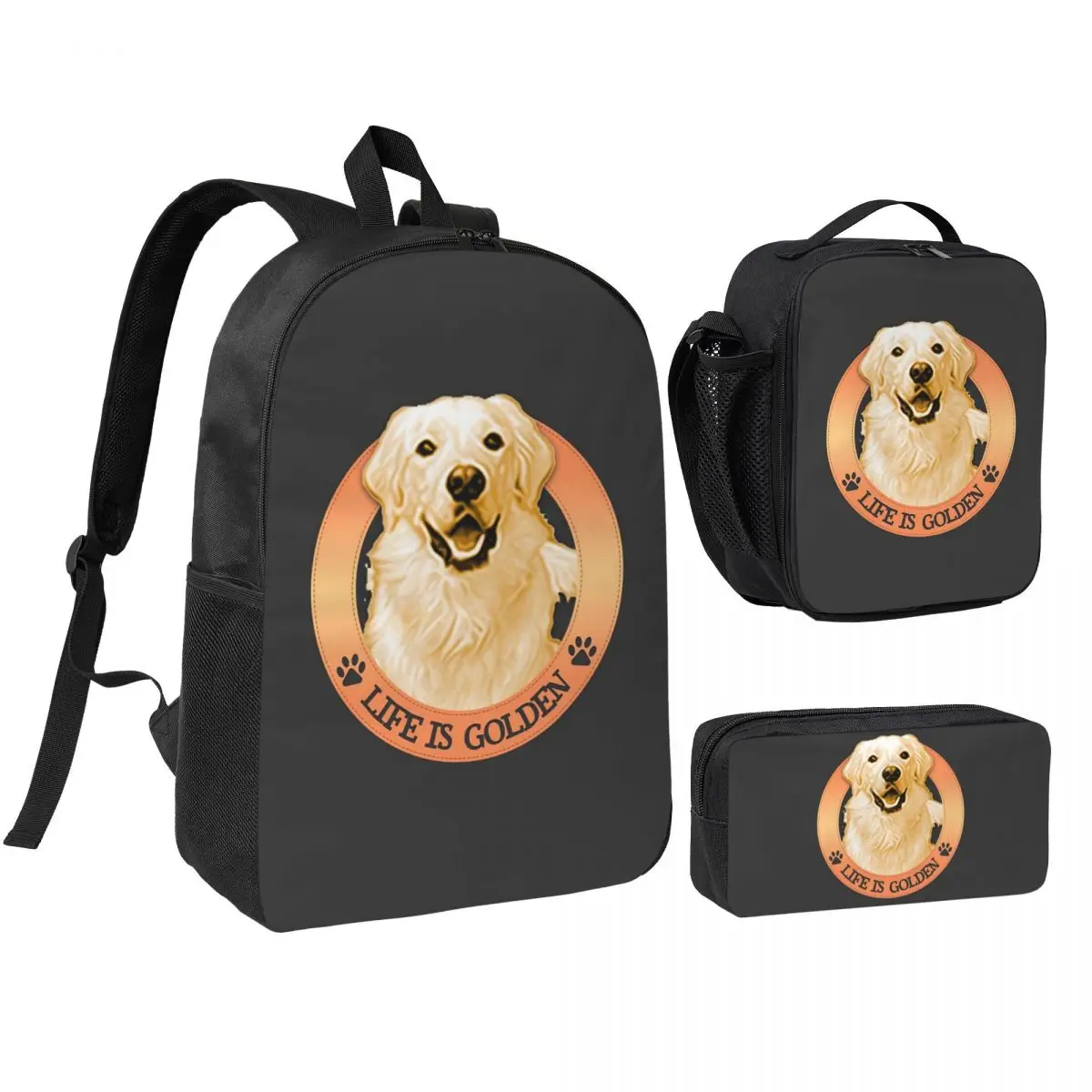 Life Is Golden Retrievers Backpack Boys Girls BookBag School Bag Shoulder Bags 3ps Insulated Lunch Bag Pencil Case
Life Is Golden Retrievers Backpack Boys Girls BookBag School Bag Shoulder Bags 3ps Insulated Lunch Bag Pencil Case