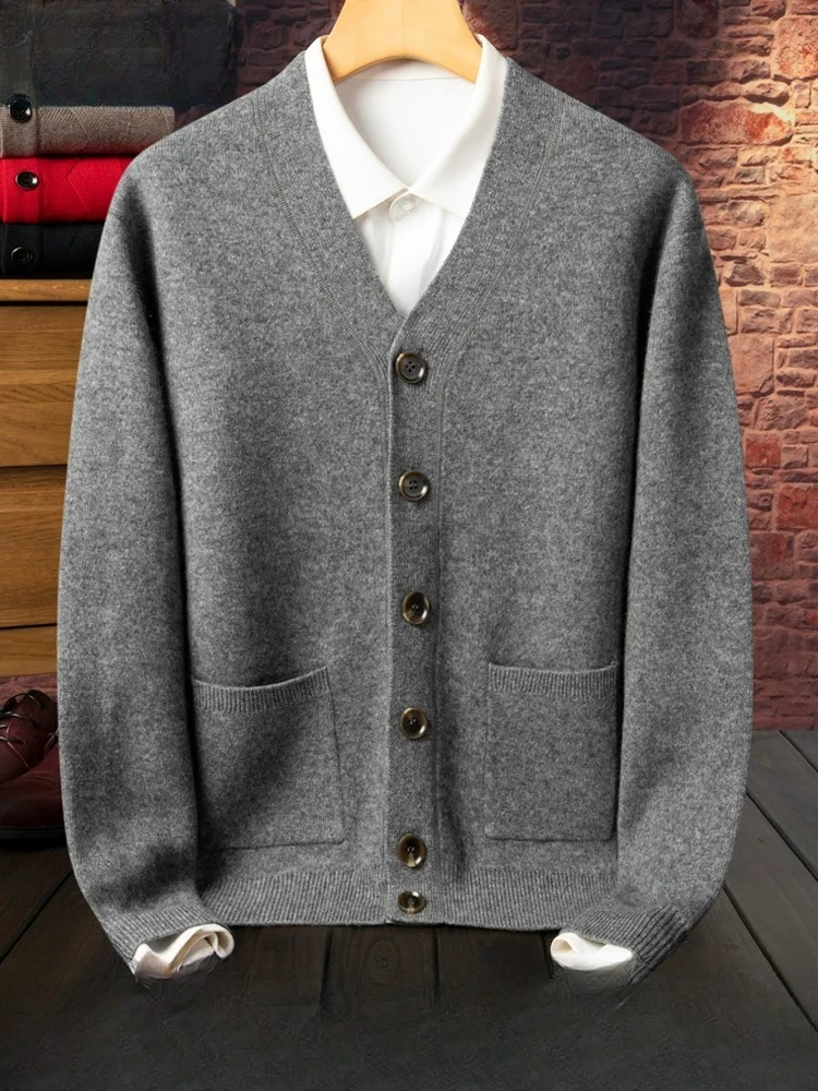 100% pure cashmere cardigan high-end cashmere sweater men's knitted coat button plus size sweater
100% pure cashmere cardigan high-end cashmere sweater men's knitted coat button plus size sweater