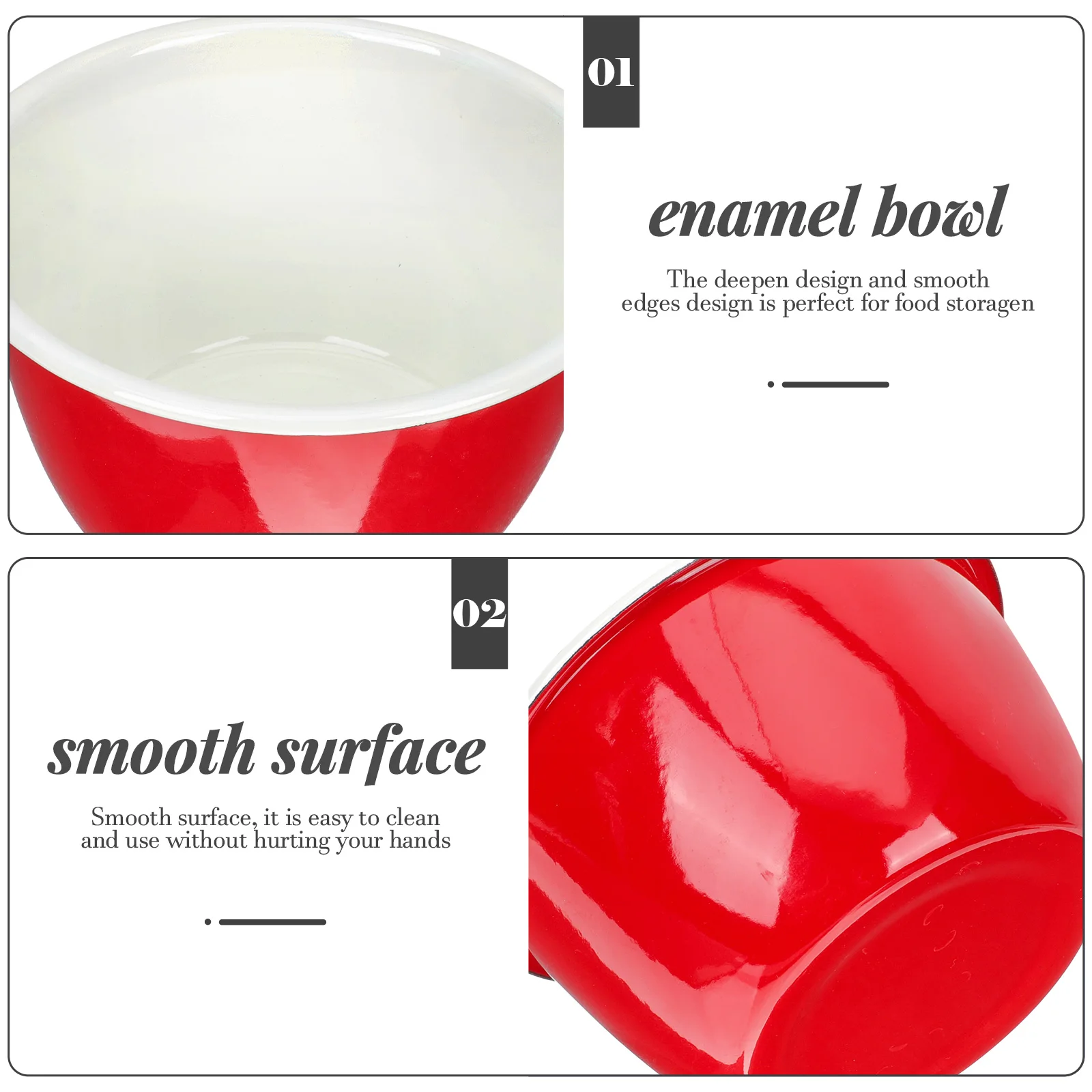 Enamel Stirring Bowls Instant Salad Food Container Smooth Edge Easy Clean Family Restaurant Home Kitchen Bar
Enamel Stirring Bowls Instant Salad Food Container Smooth Edge Easy Clean Family Restaurant Home Kitchen Bar