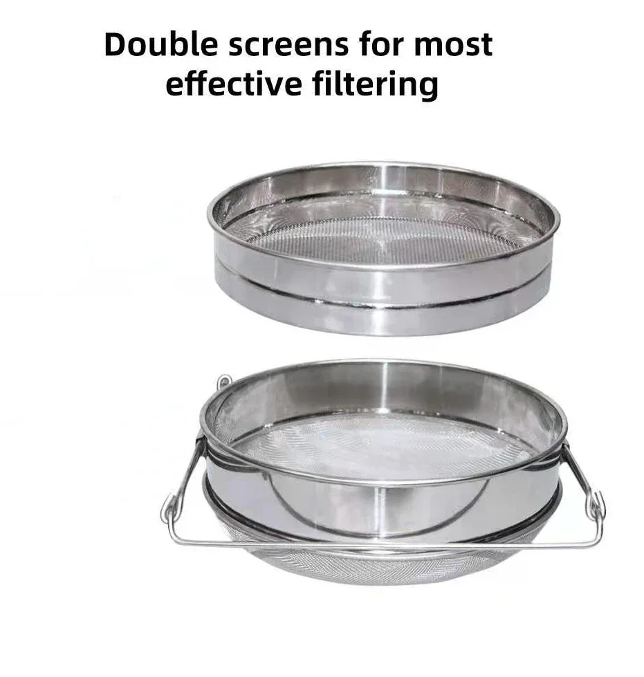 Reusable mesh double layer honey filter Stainless steel mesh double layer honey filter for beekeeping
Reusable mesh double layer honey filter Stainless steel mesh double layer honey filter for beekeeping