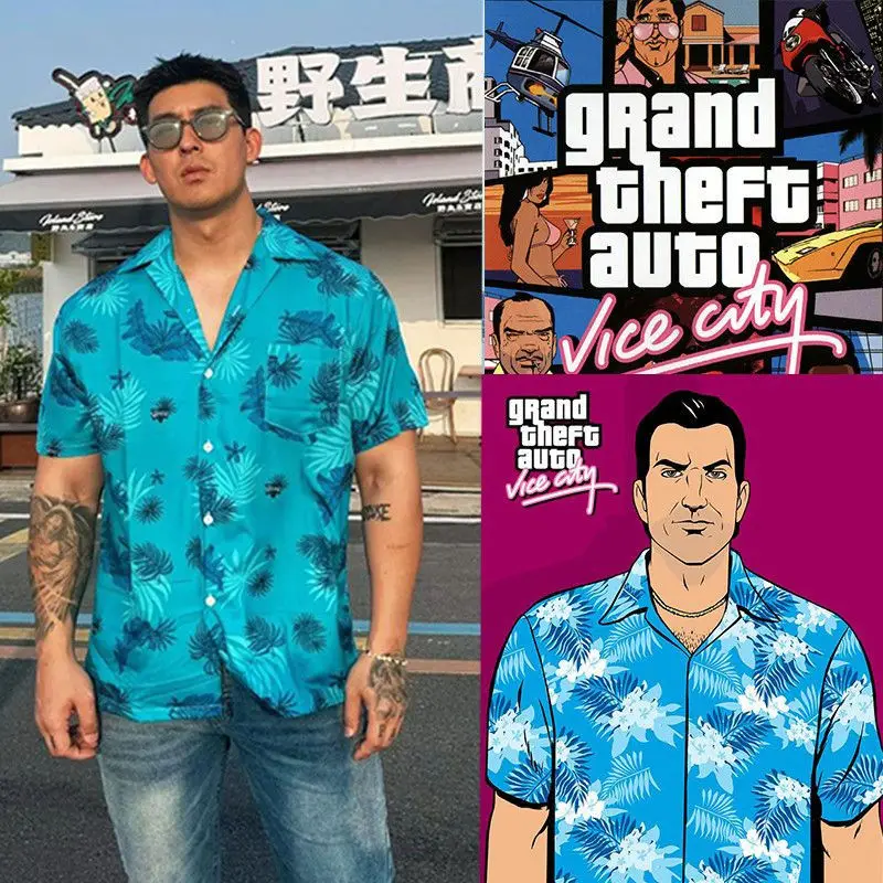 West Coast Palm Short sleeved Mens Shirts Flower Shirt Summer GTA Sin City American Retro Men and Women Large Size Tops
West Coast Palm Short sleeved Mens Shirts Flower Shirt Summer GTA Sin City American Retro Men and Women Large Size Tops