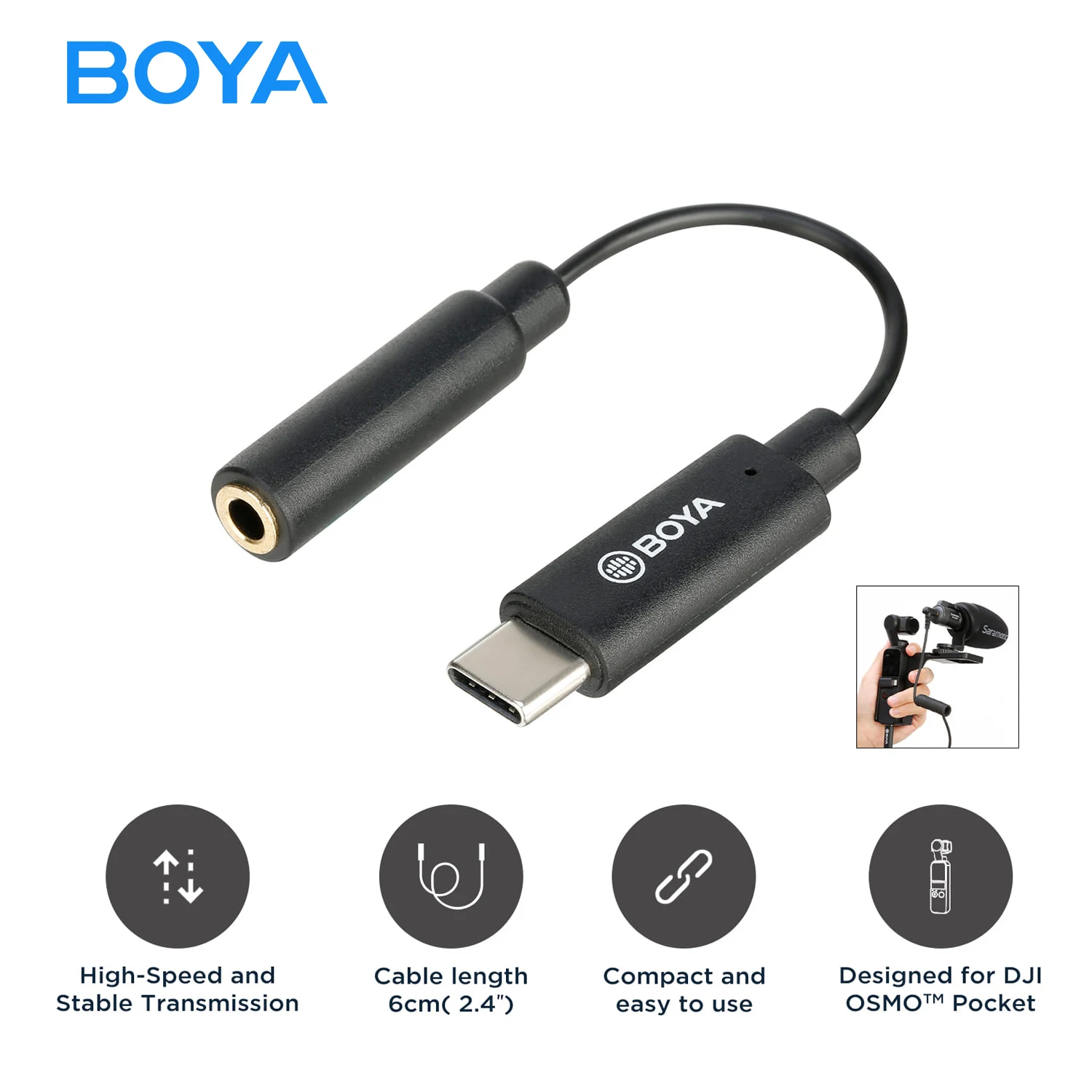 BOYA BY-K6 3,5 мм TRS (мама) к адаптеру для микрофона Type-C, аудиоадаптер для DJI OSMO Pocket 1/2, конвертер для микрофона
BOYA BY-K6 3,5 мм TRS (мама) к адаптеру для микрофона Type-C, аудиоадаптер для DJI OSMO Pocket 1/2, конвертер для микрофона