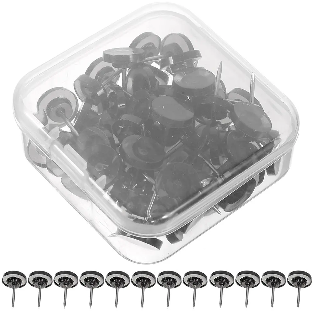Black Round Thumb Tacks Plastic Pushpins for Cork Board Bulletin Message Board Photo Wall Decoration Office Drawing Map
Black Round Thumb Tacks Plastic Pushpins for Cork Board Bulletin Message Board Photo Wall Decoration Office Drawing Map