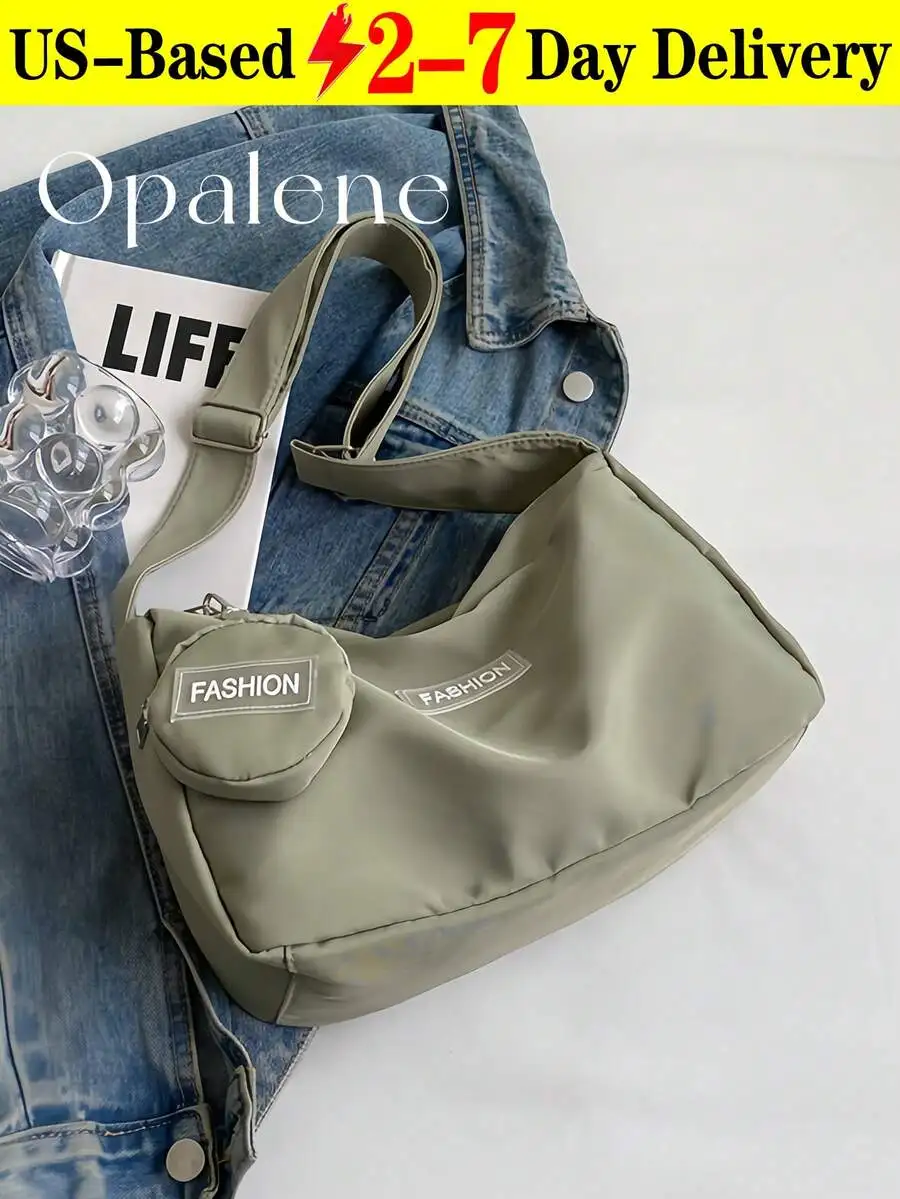 Olive Green Slouchy Shoulder Bag With Removable Coin Pouch, Lightweight Large Capacity Gym Yoga Travel Bag For Women
Olive Green Slouchy Shoulder Bag With Removable Coin Pouch, Lightweight Large Capacity Gym Yoga Travel Bag For Women