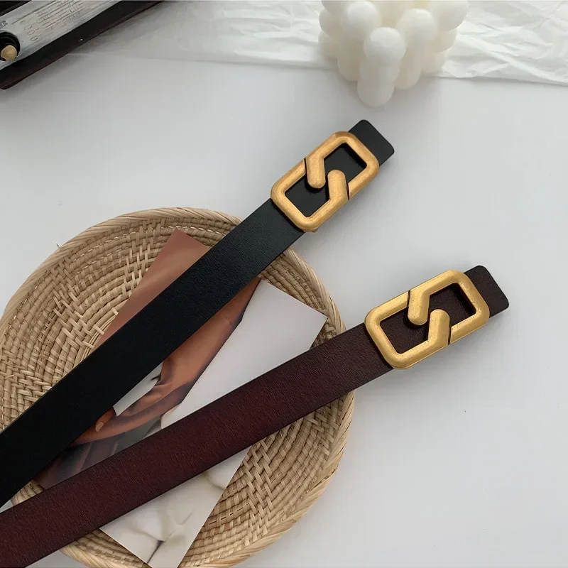Ladies Leather Belt Retro Smooth Buckle Fashion Simple with Jeans Korean CasuaI High Quality Leather Waistband
Ladies Leather Belt Retro Smooth Buckle Fashion Simple with Jeans Korean CasuaI High Quality Leather Waistband