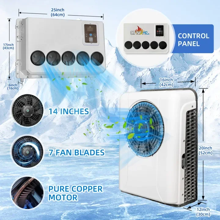 Roof Mounted 12 Volt Rooftop air Conditioning Dc 12v 24v Electric Parking Air Conditioner for Car Van Truck Bus Caravan
Roof Mounted 12 Volt Rooftop air Conditioning Dc 12v 24v Electric Parking Air Conditioner for Car Van Truck Bus Caravan