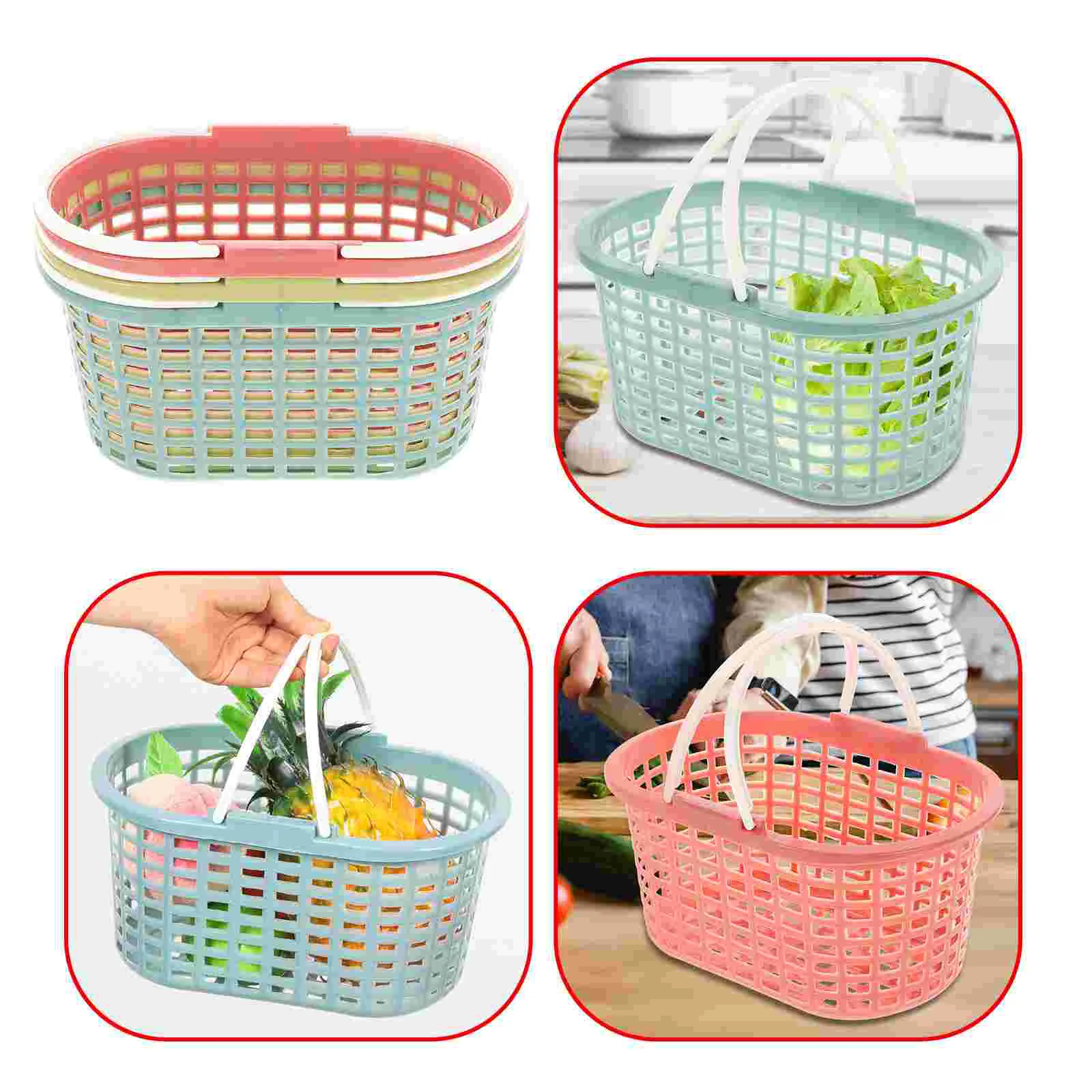 3 Pcs Dresser Portable Hollow Bath Basket Shower Small Picnic Plastic Baskets with Handles Travel
3 Pcs Dresser Portable Hollow Bath Basket Shower Small Picnic Plastic Baskets with Handles Travel