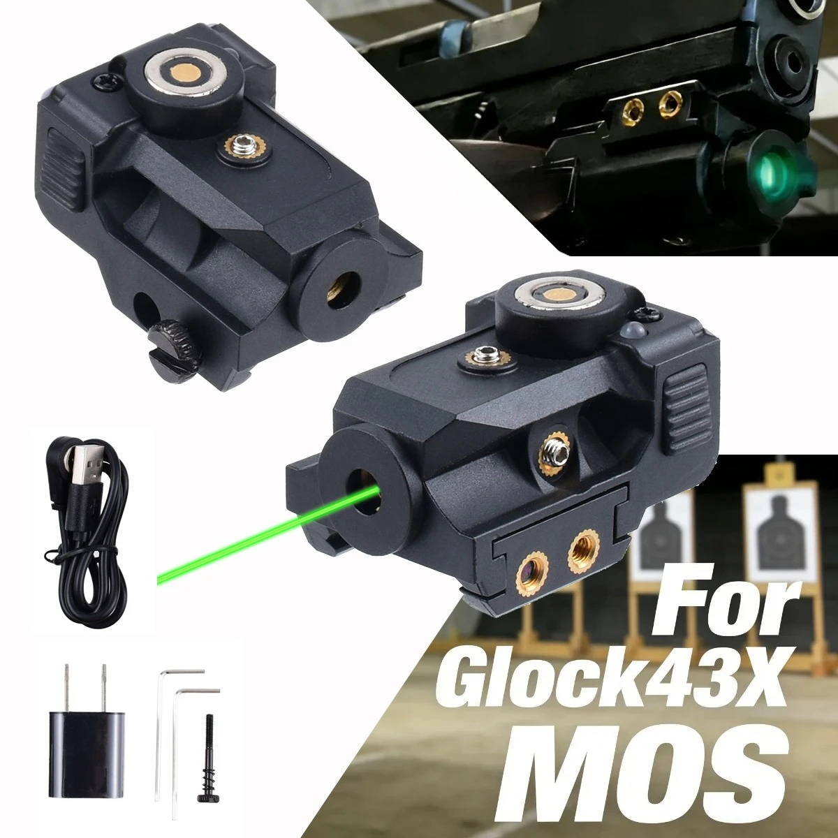 G43x Magnetic Rechargeable Red Laser Sight Compact Pistol Laser for Glock 43x MOS 17 19 19X Taurus 1911 Handgun Fit 20mm Rail
G43x Magnetic Rechargeable Red Laser Sight Compact Pistol Laser for Glock 43x MOS 17 19 19X Taurus 1911 Handgun Fit 20mm Rail