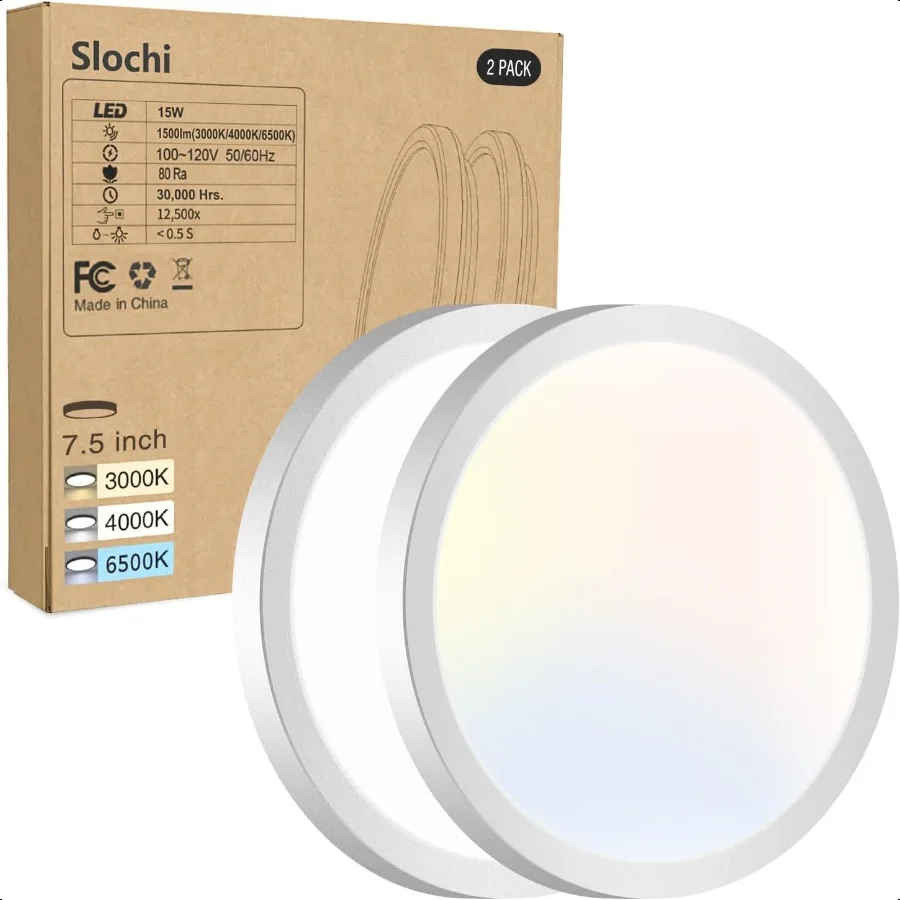 2PACK LED Flush Mount Ceiling Light Fixture 3000K4000K6500K and 100W Equivalent Modern Kitchen Recessed Ceiling Lamp 15W 1500Lm
2PACK LED Flush Mount Ceiling Light Fixture 3000K4000K6500K and 100W Equivalent Modern Kitchen Recessed Ceiling Lamp 15W 1500Lm