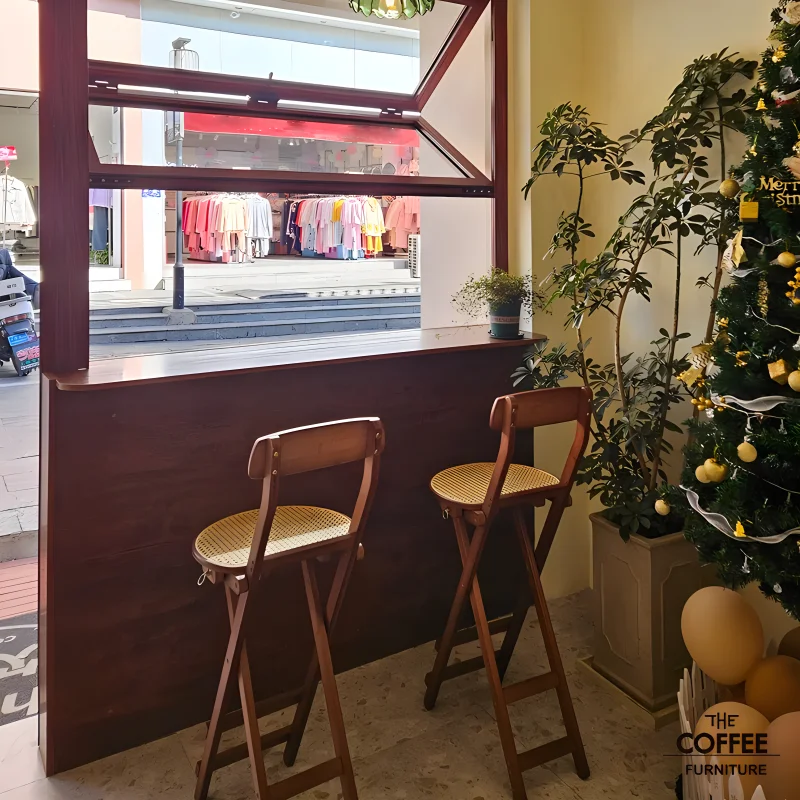 Nanyang style rattan woven backrest bar chair, foldable solid wood bar stool, milk tea dessert shop coffee shop bar chair
Nanyang style rattan woven backrest bar chair, foldable solid wood bar stool, milk tea dessert shop coffee shop bar chair