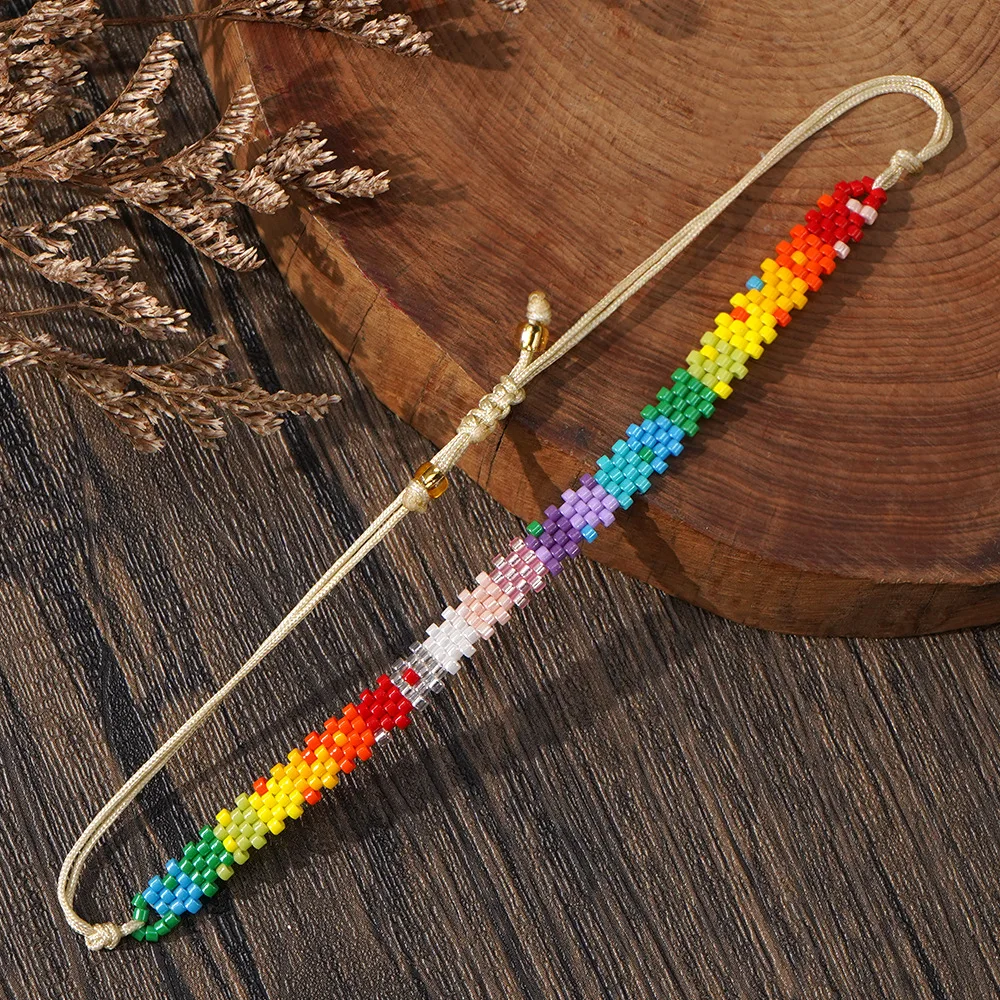 ZGMXR Браслет из рисовых бусин, оригинальный модный геометрический градиент цвета, регулируемый ручной работы, простой браслет из бисера в богемном стиле
ZGMXR Браслет из рисовых бусин, оригинальный модный геометрический градиент цвета, регулируемый ручной работы, простой браслет из бисера в богемном стиле