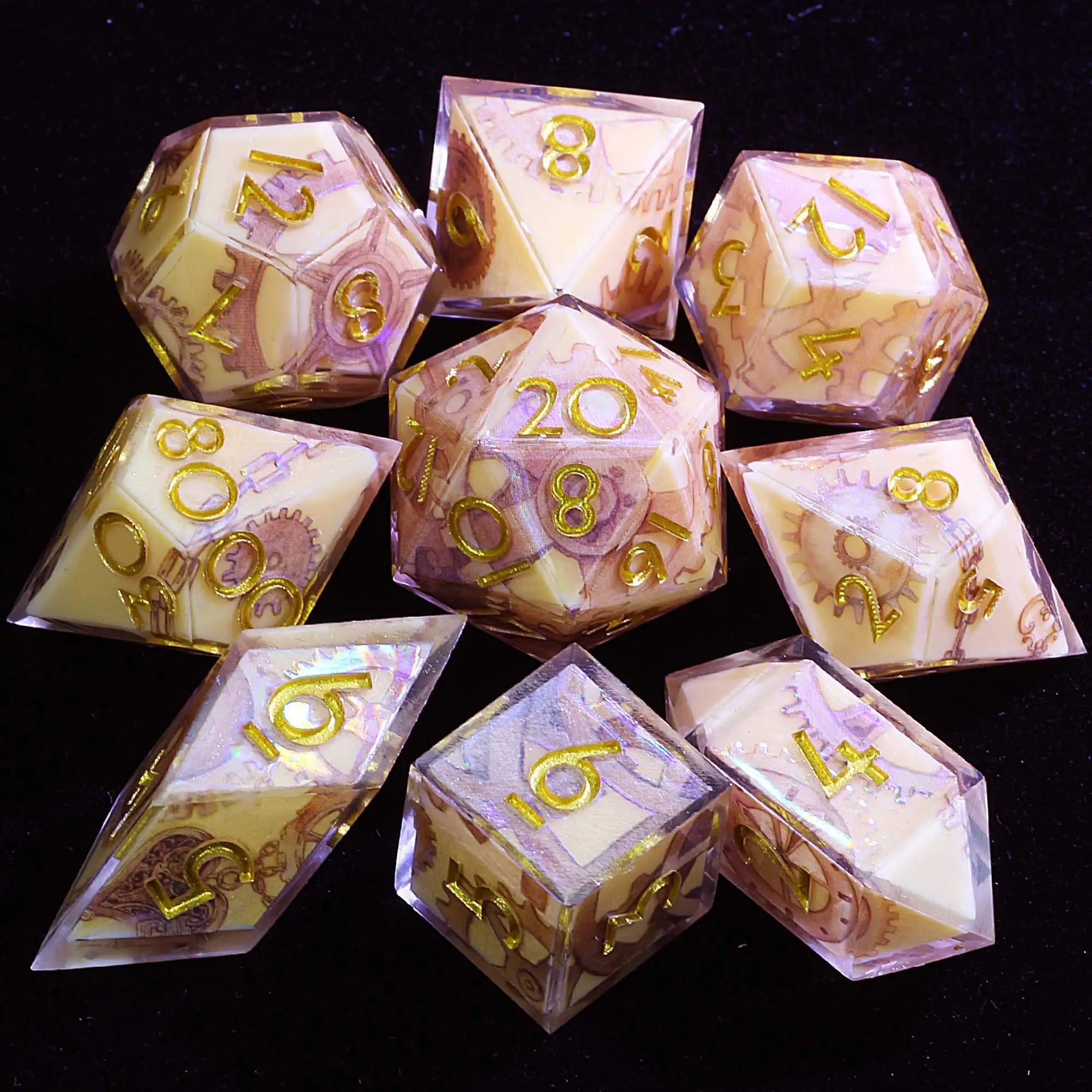 9 Polyhedral Resin Sets of Dice D and D Rusty Grar
9 Polyhedral Resin Sets of Dice D and D Rusty Grar