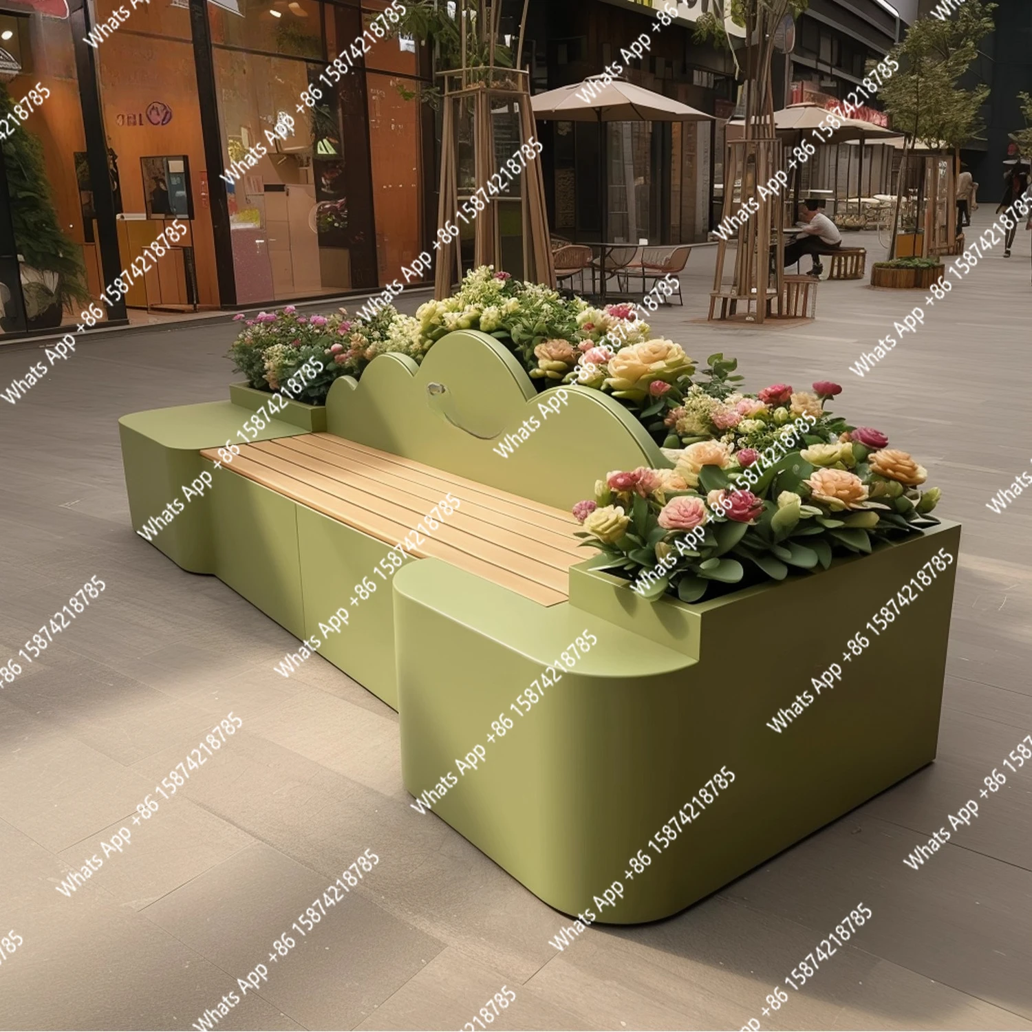 Outdoor combination wrought iron seat Commercial street store partition rust-proof moisture-proof planting flower box seat
Outdoor combination wrought iron seat Commercial street store partition rust-proof moisture-proof planting flower box seat