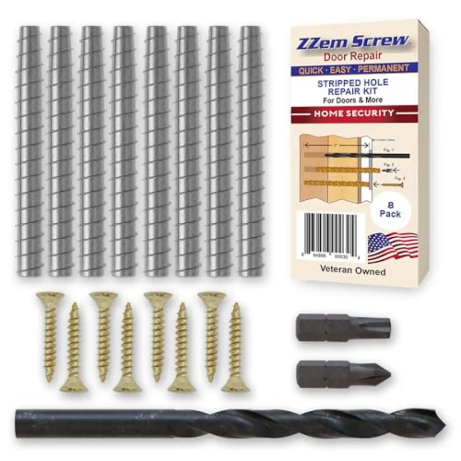 8-PK - #9x3 Screws Permanent Door Hinge Repair Kit Easy Stripped Screw Hole Repair Reinforce Door Hinges, Strike Plates and Doo
8-PK - #9x3 Screws Permanent Door Hinge Repair Kit Easy Stripped Screw Hole Repair Reinforce Door Hinges, Strike Plates and Doo