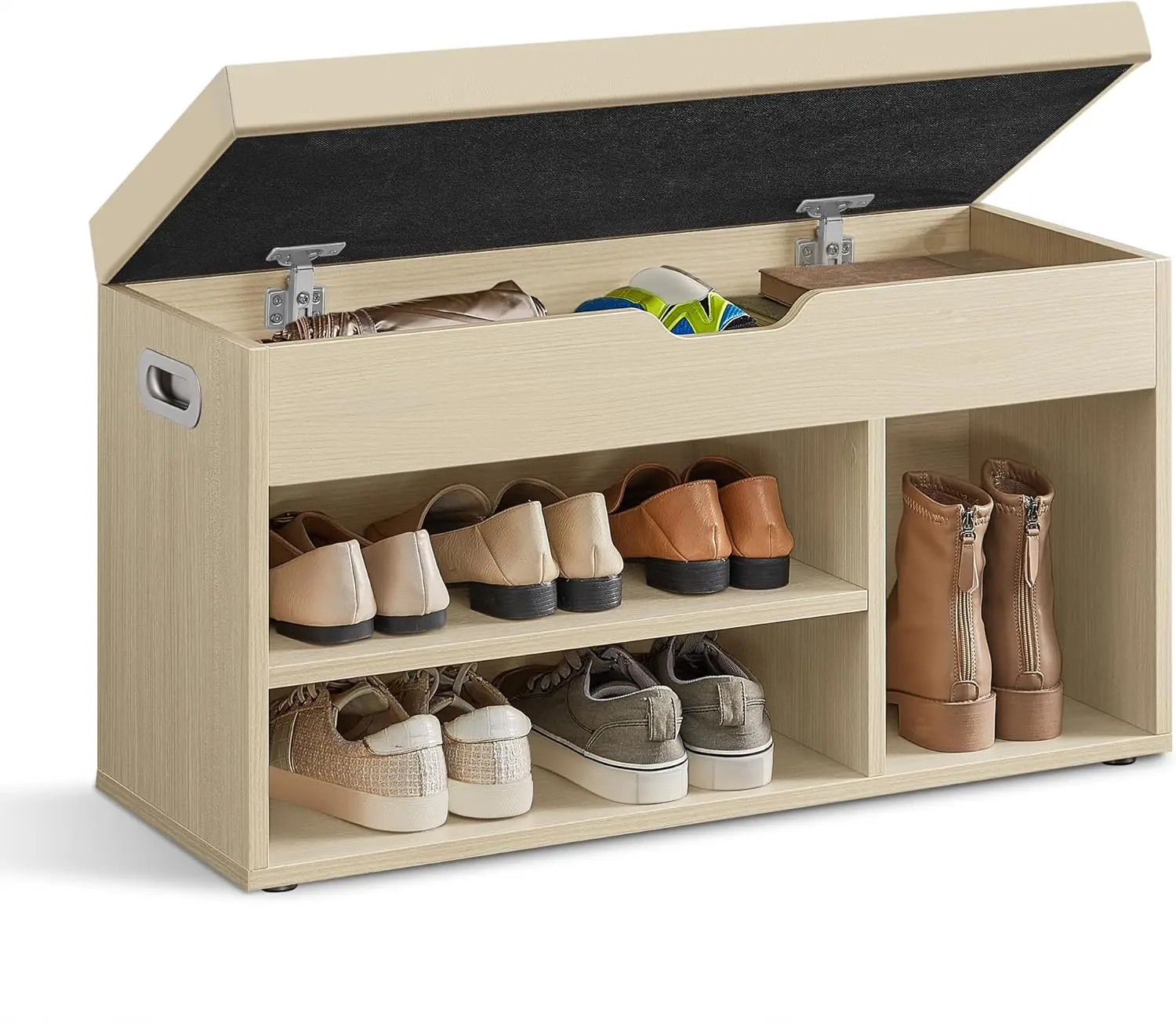 Storage Bench With Cushion, Shoe Bench With Padded Seat, 3 Compartments, Hidden Storage, Shelves, Entryway Bedroom, Load Acity
Storage Bench With Cushion, Shoe Bench With Padded Seat, 3 Compartments, Hidden Storage, Shelves, Entryway Bedroom, Load Acity