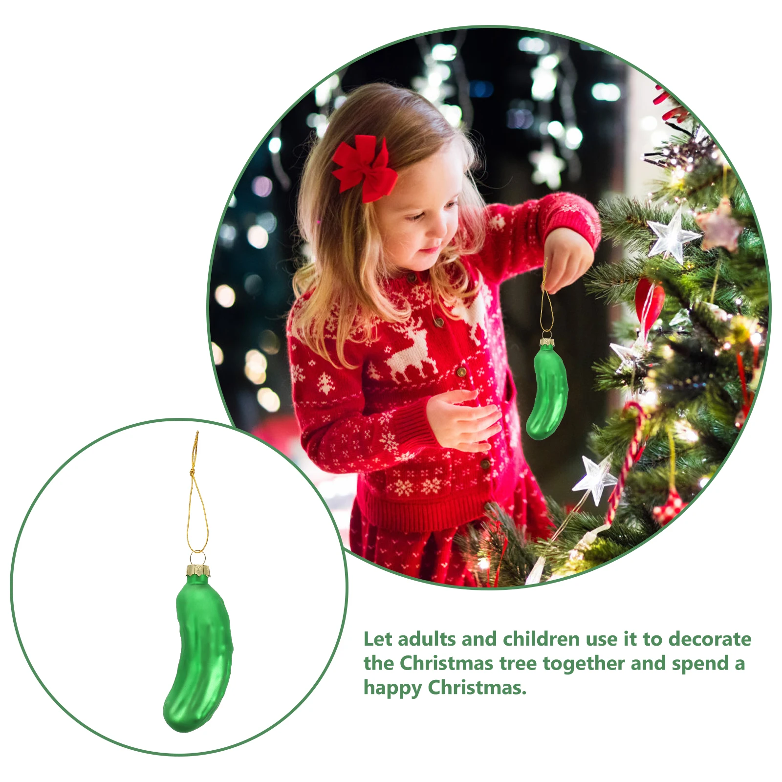 Xmas Gurken Pendants Glass Cucumber Ornaments Festive Christmas Decor Sturdy Hanging Rope Reusable for Next Year
Xmas Gurken Pendants Glass Cucumber Ornaments Festive Christmas Decor Sturdy Hanging Rope Reusable for Next Year