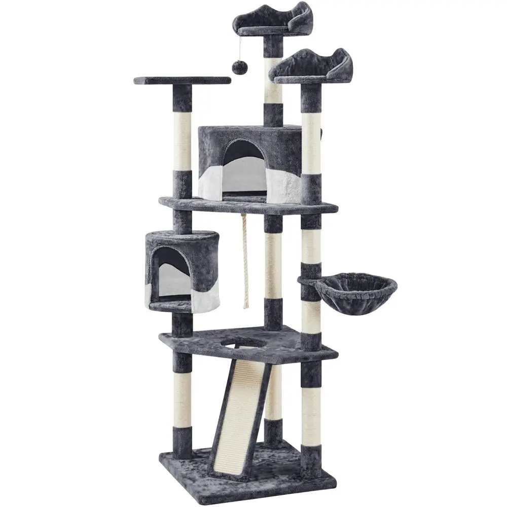 79in MultiLevel Cat Trees Indoor Cat Tower with SisalCovered Scratching Posts, Plush Perches and Condo for Kittens, Cats and Pe
79in MultiLevel Cat Trees Indoor Cat Tower with SisalCovered Scratching Posts, Plush Perches and Condo for Kittens, Cats and Pe