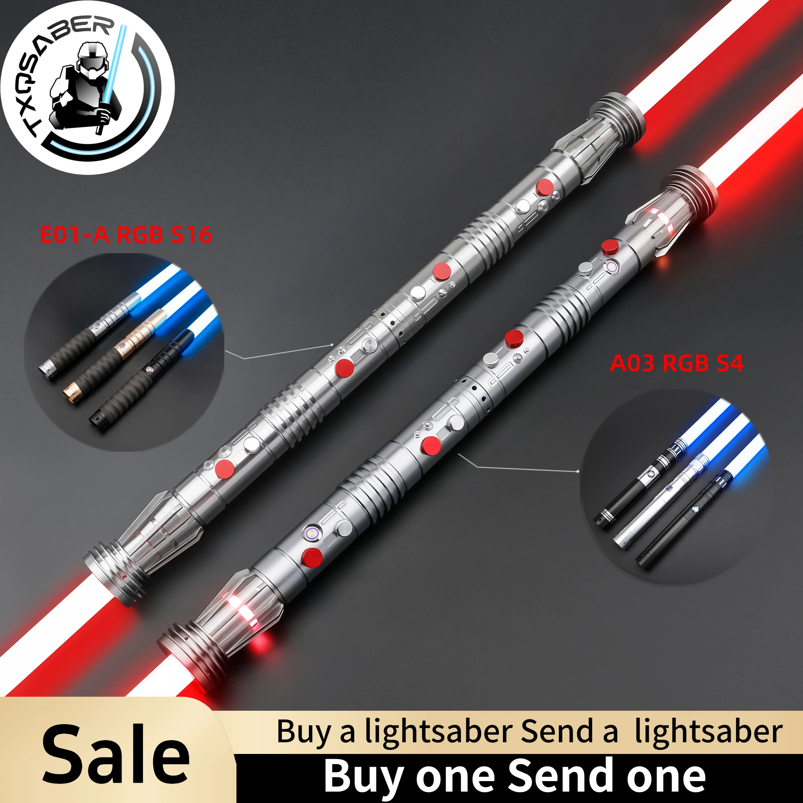 TXQSABER Lightsaber Darth Maul Pixel SDRGB Light Saber Double Metal Hilt Smooth Swing Blaster FOC Laser Sword for Adult Cosplay
TXQSABER Lightsaber Darth Maul Pixel SDRGB Light Saber Double Metal Hilt Smooth Swing Blaster FOC Laser Sword for Adult Cosplay