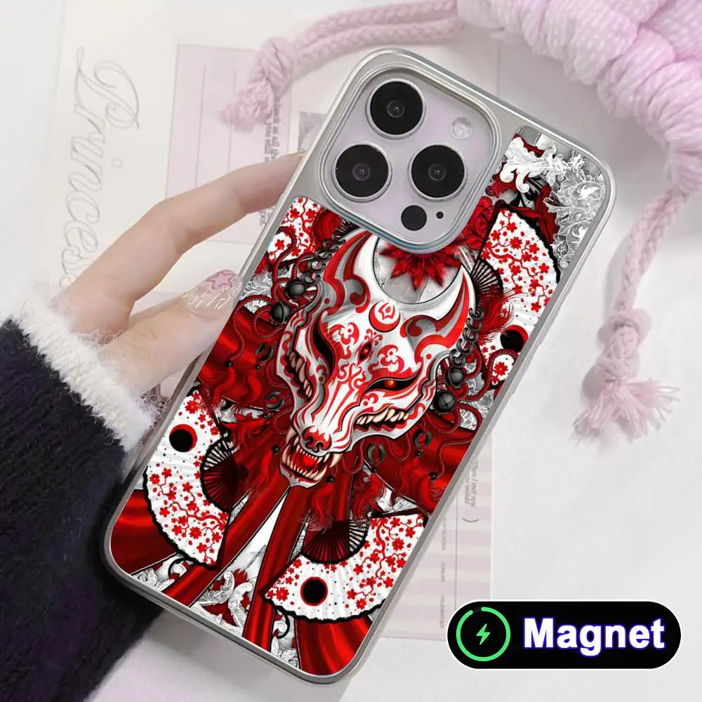 Kitsune Fox Mask Phone Case for iPhone 17 16 15 14 13 12 11 Air Pro Max Plus Electroplated Silver Magnet Cover
Kitsune Fox Mask Phone Case for iPhone 17 16 15 14 13 12 11 Air Pro Max Plus Electroplated Silver Magnet Cover