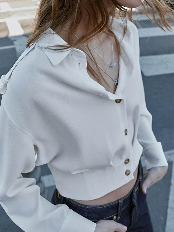 Women's Casual Sle irt with oulder Strap ort Length Long Sve Turn-down Collar Faionable Spring Season Clothing
Women's Casual Sle irt with oulder Strap ort Length Long Sve Turn-down Collar Faionable Spring Season Clothing