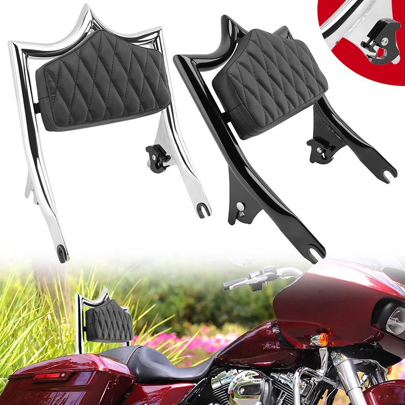 Motorcycle Detachable Passenger Backrest Sissy Bar W/Cushion Pad For Harley Touring Street Glide Road Glide Road King 2009-Later
Motorcycle Detachable Passenger Backrest Sissy Bar W/Cushion Pad For Harley Touring Street Glide Road Glide Road King 2009-Later