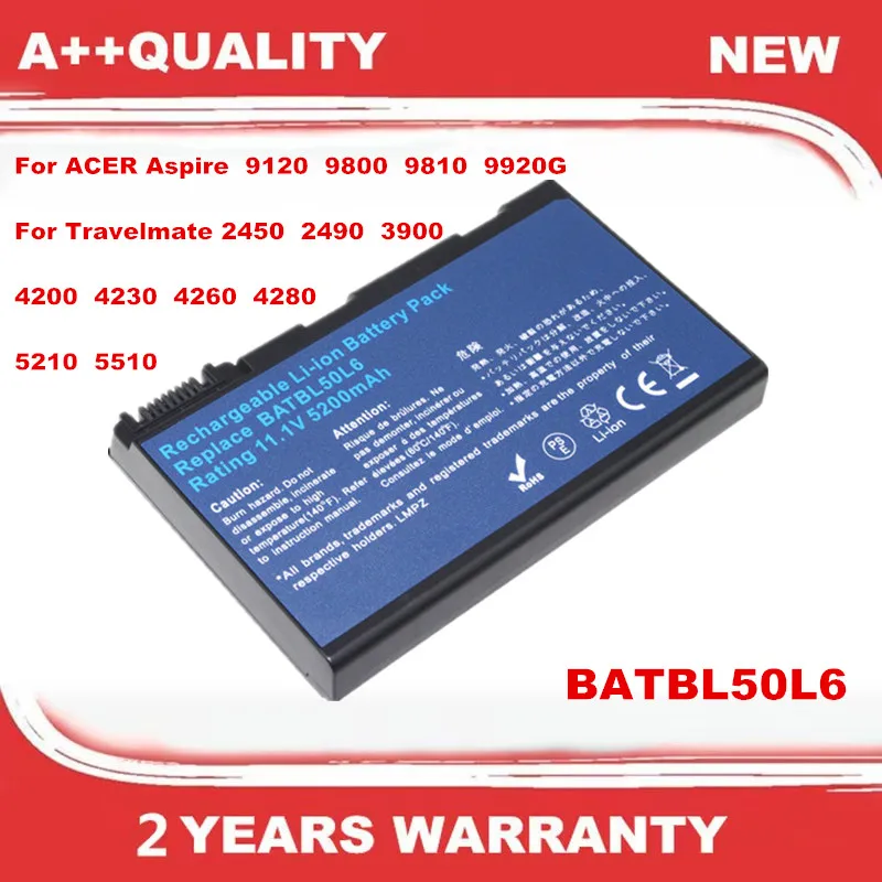 BATBL50L6 Аккумулятор для ноутбука ACER Aspire 9120 9800 9810 9920G для Travelmate 2450 2490 3900 4200 4230 4260 4280 5210 5510
BATBL50L6 Аккумулятор для ноутбука ACER Aspire 9120 9800 9810 9920G для Travelmate 2450 2490 3900 4200 4230 4260 4280 5210 5510