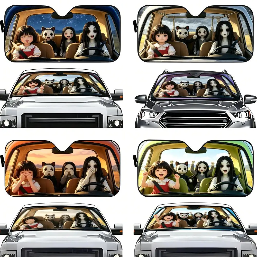 Pattern Sadako driving Sun Visor Car Windshield Sunshade Foldable Automotive Protection Sun Block Cover
Pattern Sadako driving Sun Visor Car Windshield Sunshade Foldable Automotive Protection Sun Block Cover