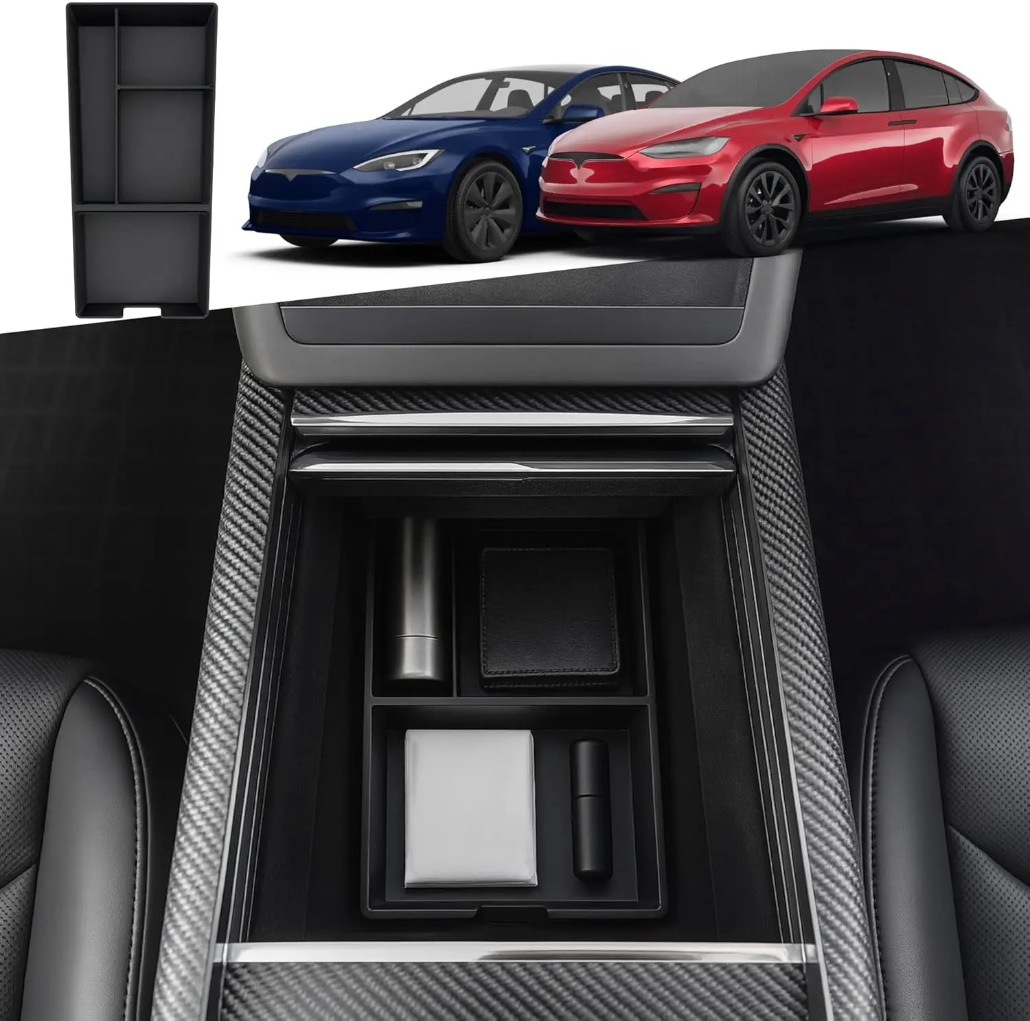 Center Console Storage Tray for Tesla Model X & Model S 2021-2026, Interior Accessories Organizer
Center Console Storage Tray for Tesla Model X & Model S 2021-2026, Interior Accessories Organizer