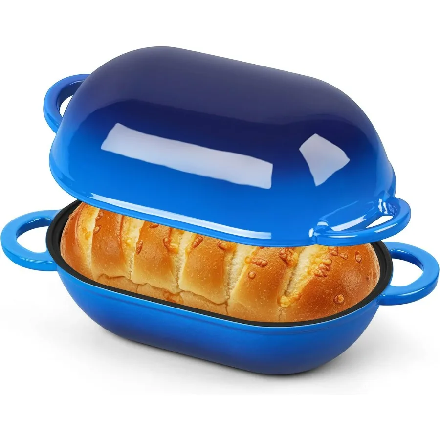 Enameled Cast Iron Dutch Oven for Bread Baking 2.8 QT Oval Bread Oven Pot with Lid Sourdough Loaf Iron Dutch Oven Pan for Roast
Enameled Cast Iron Dutch Oven for Bread Baking 2.8 QT Oval Bread Oven Pot with Lid Sourdough Loaf Iron Dutch Oven Pan for Roast