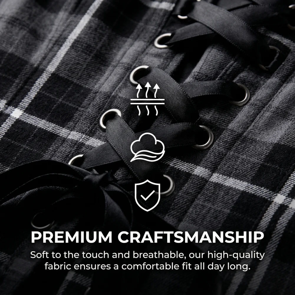 Loose Fit Women Dress Steampunk Plaid Mini Dress Women Lace-up Corset A-line Dress Renaissance Club Party Cocktail Comfortable
Loose Fit Women Dress Steampunk Plaid Mini Dress Women Lace-up Corset A-line Dress Renaissance Club Party Cocktail Comfortable