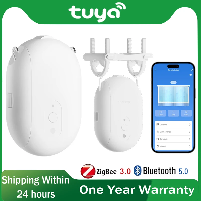 Tuya Robot Curtain Motor with Hooks Bluetooth/Zigbee Smart Curtain Pusher Robot Tuya Rail Curtain Robot Support Voice Control
Tuya Robot Curtain Motor with Hooks Bluetooth/Zigbee Smart Curtain Pusher Robot Tuya Rail Curtain Robot Support Voice Control