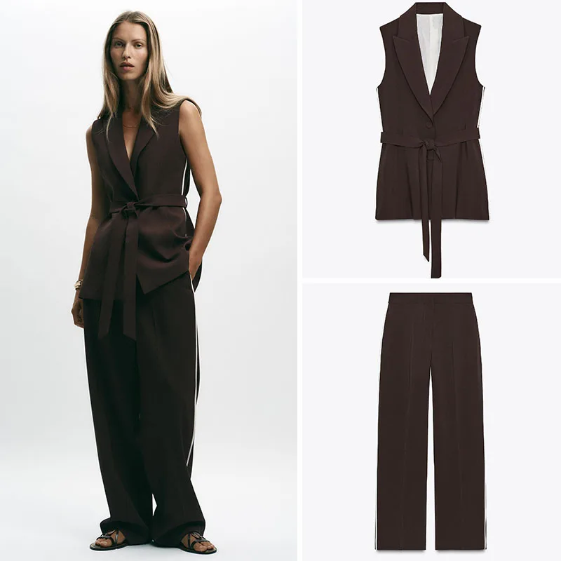 Новое поступление, осенний длинный жилет, прямые брюки, женский модный комплект, повседневный костюм из двух предметов для взрослых, удобная одежда
Новое поступление, осенний длинный жилет, прямые брюки, женский модный комплект, повседневный костюм из двух предметов для взрослых, удобная одежда