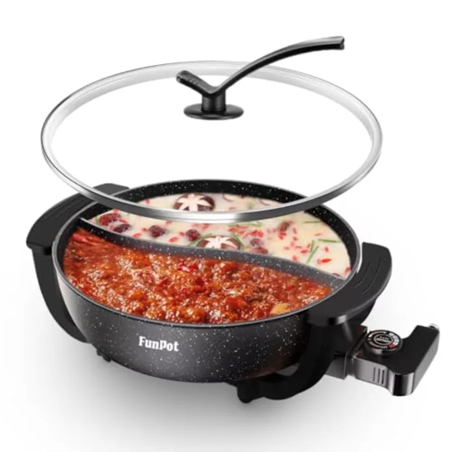 6L Dual-Sided Electric Hot Pot with Cool-Touch Handles 1100W Adjustable Heat Hexagonal Non-Stick Interior and Overheat Protecti
6L Dual-Sided Electric Hot Pot with Cool-Touch Handles 1100W Adjustable Heat Hexagonal Non-Stick Interior and Overheat Protecti