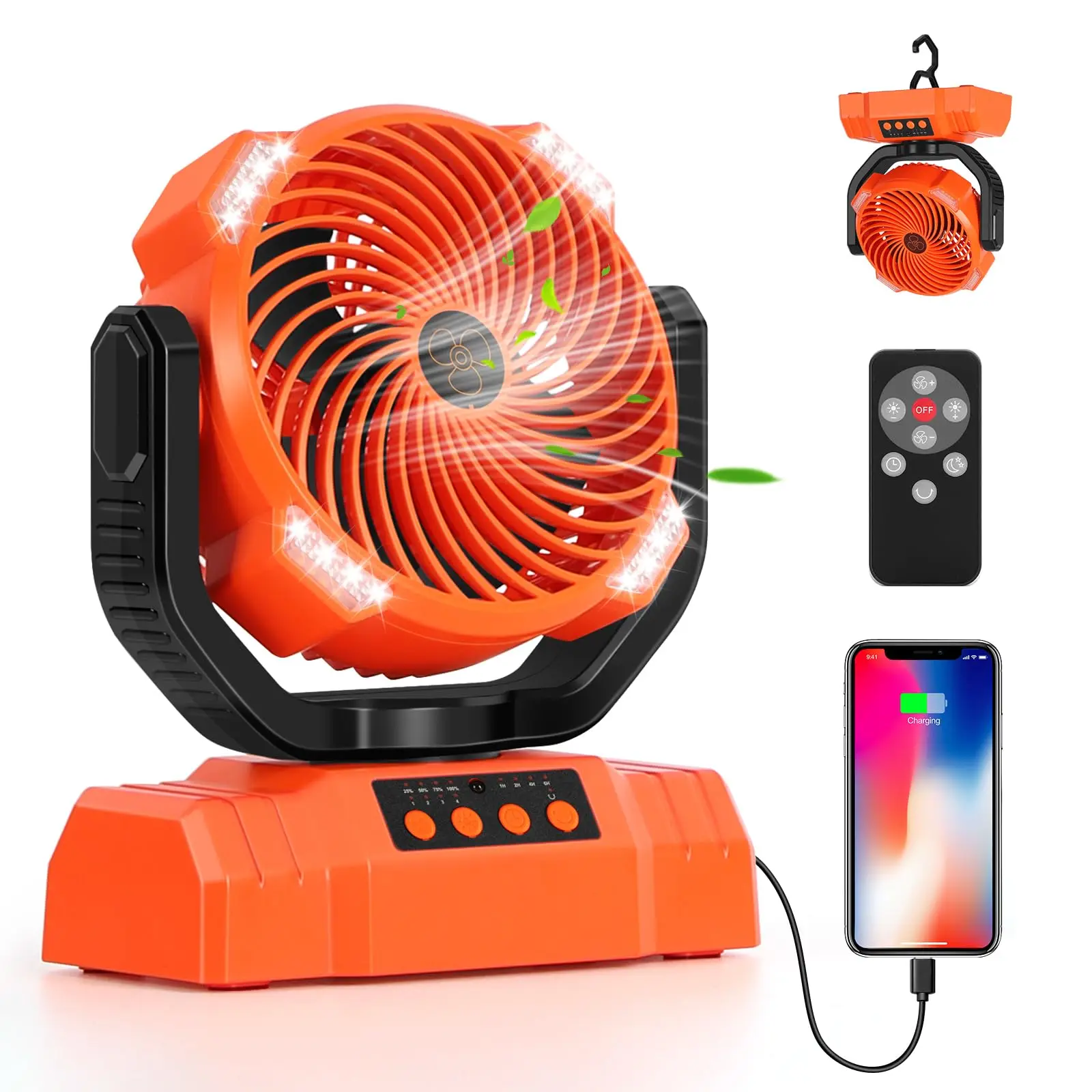 Portable Tent Fan Rechargeable Camping Fan with LED Lantern USB Power Bank Hanging Fan for Outdoor Use
Portable Tent Fan Rechargeable Camping Fan with LED Lantern USB Power Bank Hanging Fan for Outdoor Use