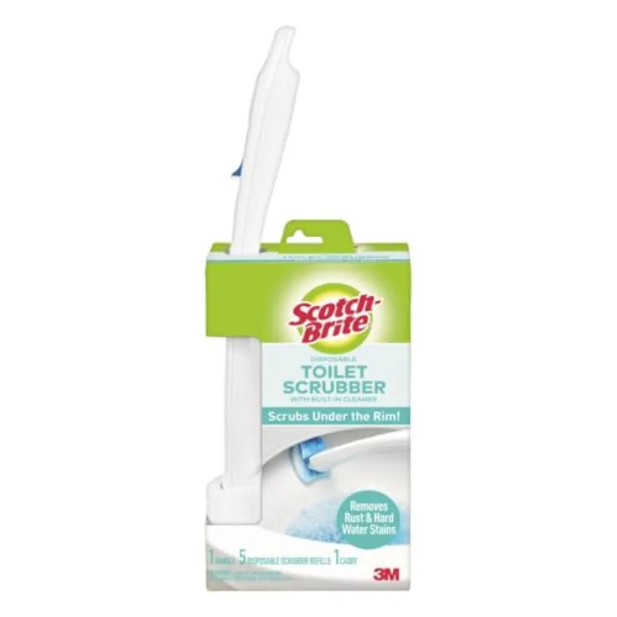 Disposable Toilet Scrubber Starter Kit, Disposable Refills with Built-In Bleach Alternative, Includes 1 Handle, Storage Caddy a
Disposable Toilet Scrubber Starter Kit, Disposable Refills with Built-In Bleach Alternative, Includes 1 Handle, Storage Caddy a