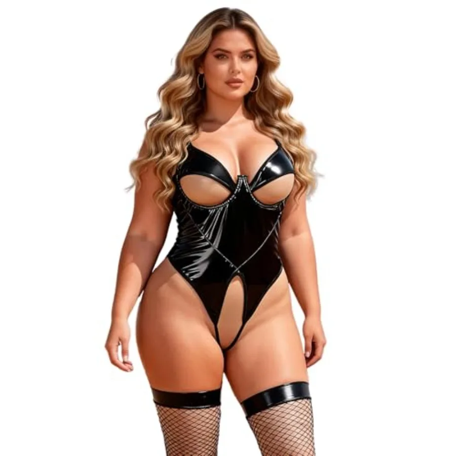 ohyeah PU Leather Bodysuit Hollow Out Mesh Teddy Black One Pcs V Neck Teddy Lingerie Bodysuit S-2XL
ohyeah PU Leather Bodysuit Hollow Out Mesh Teddy Black One Pcs V Neck Teddy Lingerie Bodysuit S-2XL