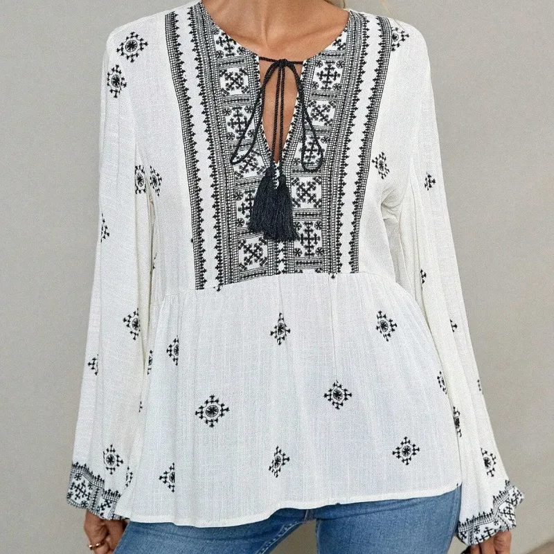 2025 New Retro Ethnic Style Half Open Collar Lace Loose Fashion Shirt Top Women's Clothing
2025 New Retro Ethnic Style Half Open Collar Lace Loose Fashion Shirt Top Women's Clothing