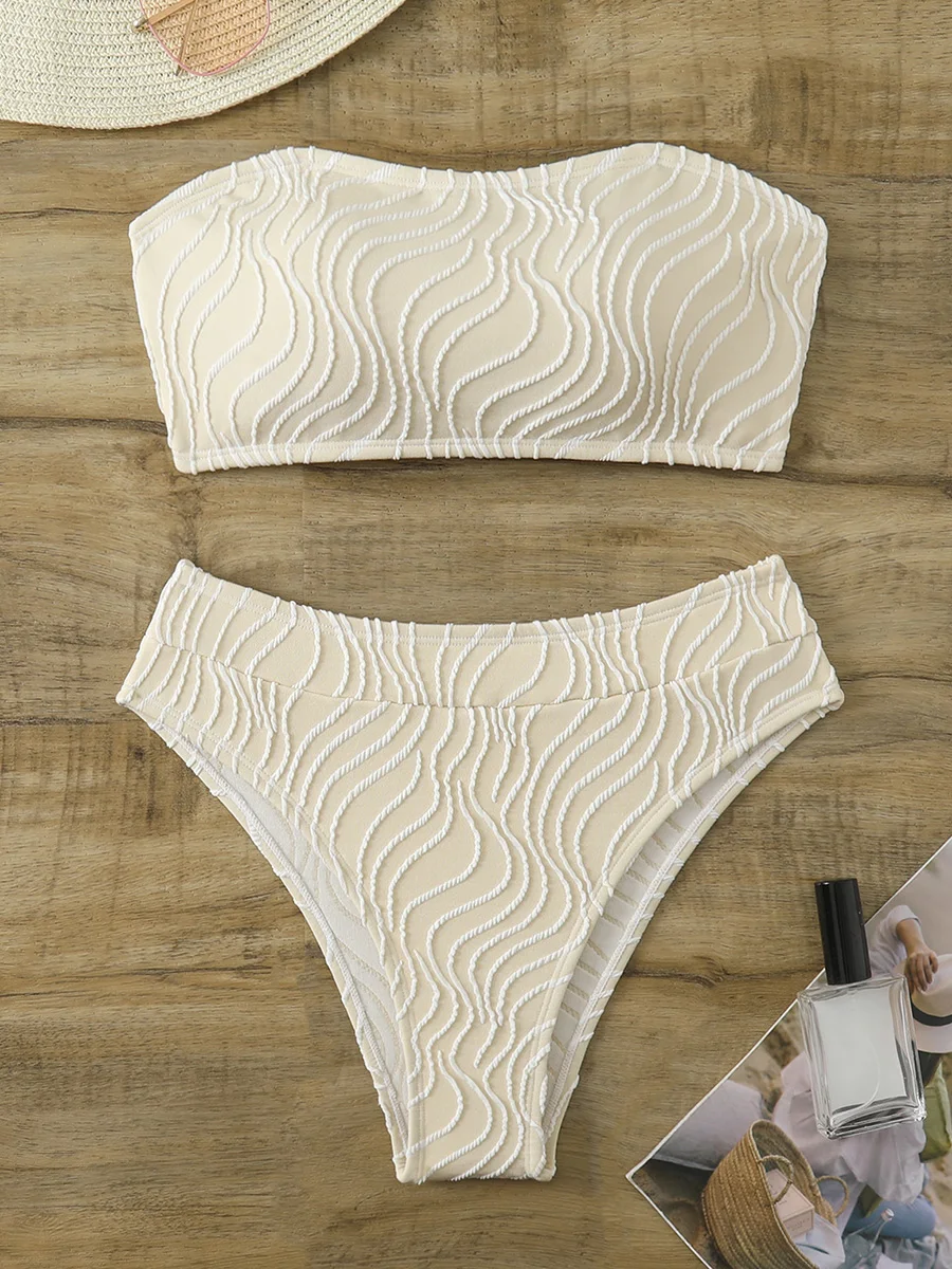 Волнистые полосатые бикини-бандо с высокой талией, женский купальник, женский купальник, комплект бикини из двух частей, купальный костюм, пляжная одежда для плавания
Волнистые полосатые бикини-бандо с высокой талией, женский купальник, женский купальник, комплект бикини из двух частей, купальный костюм, пляжная одежда для плавания