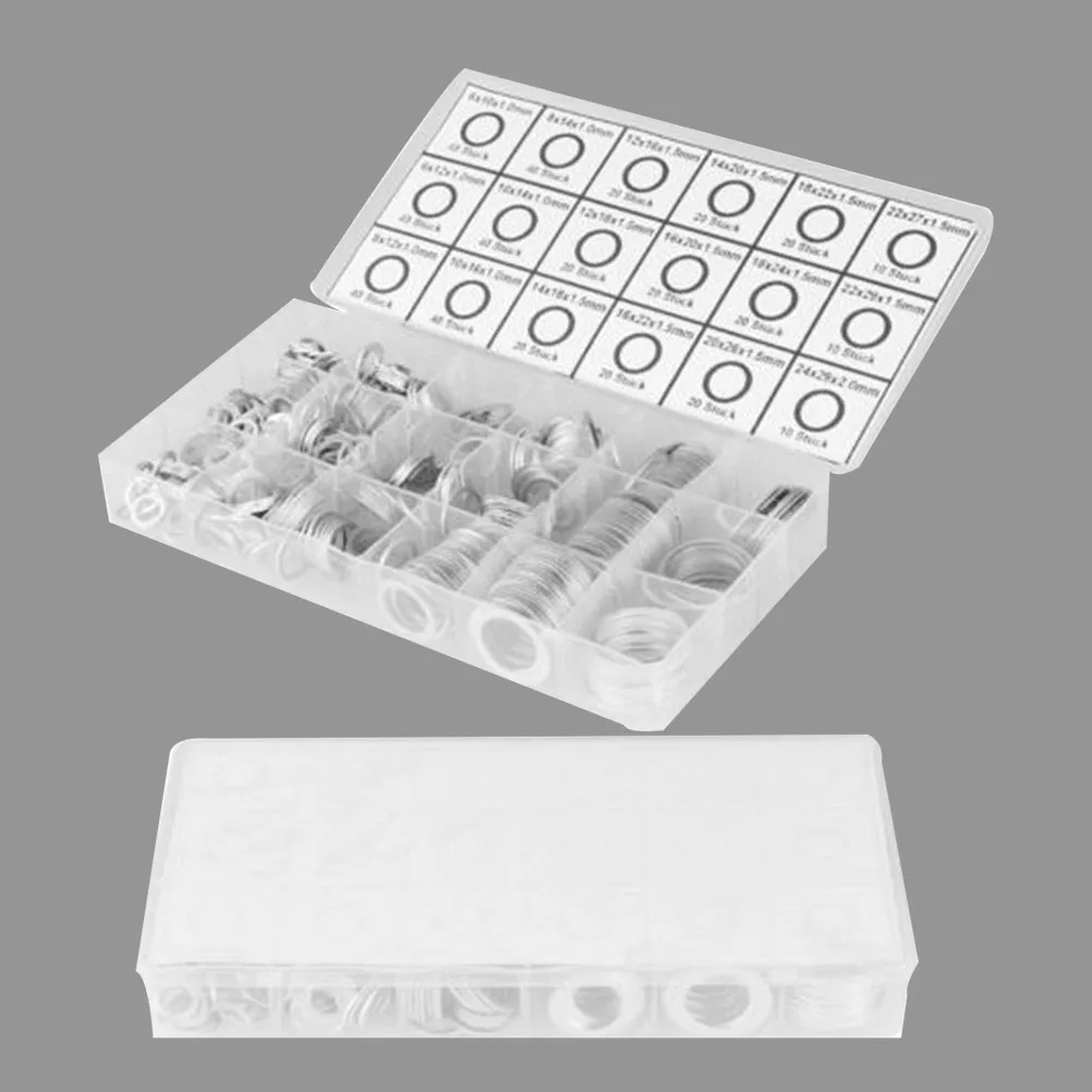 450Pcs Aluminum Gaskets Set Pure Aluminum Washers Flat Sealing Rings in Case for Electrical Thermal Conductivity Replacement
450Pcs Aluminum Gaskets Set Pure Aluminum Washers Flat Sealing Rings in Case for Electrical Thermal Conductivity Replacement