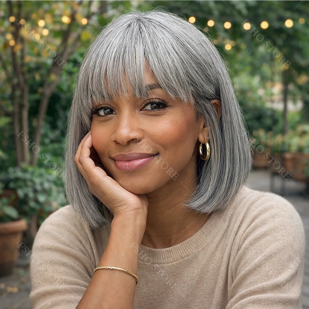 Soul Lady Chic Reay to Wear Salt & Pepper Straight Bob Wig With Bangs Brazilian Upgrade Invisible Hairline 5x5 Lace Closure Wigs
Soul Lady Chic Reay to Wear Salt & Pepper Straight Bob Wig With Bangs Brazilian Upgrade Invisible Hairline 5x5 Lace Closure Wigs