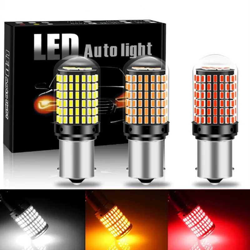 Auto LED anti-stroboscopic decoding turn signal 144SMD 1156 T20 turning light bright brake light reversing light
Auto LED anti-stroboscopic decoding turn signal 144SMD 1156 T20 turning light bright brake light reversing light